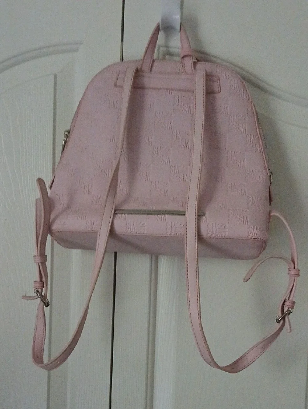Steve Madden Blush Pink Embossed Signature Backpack
